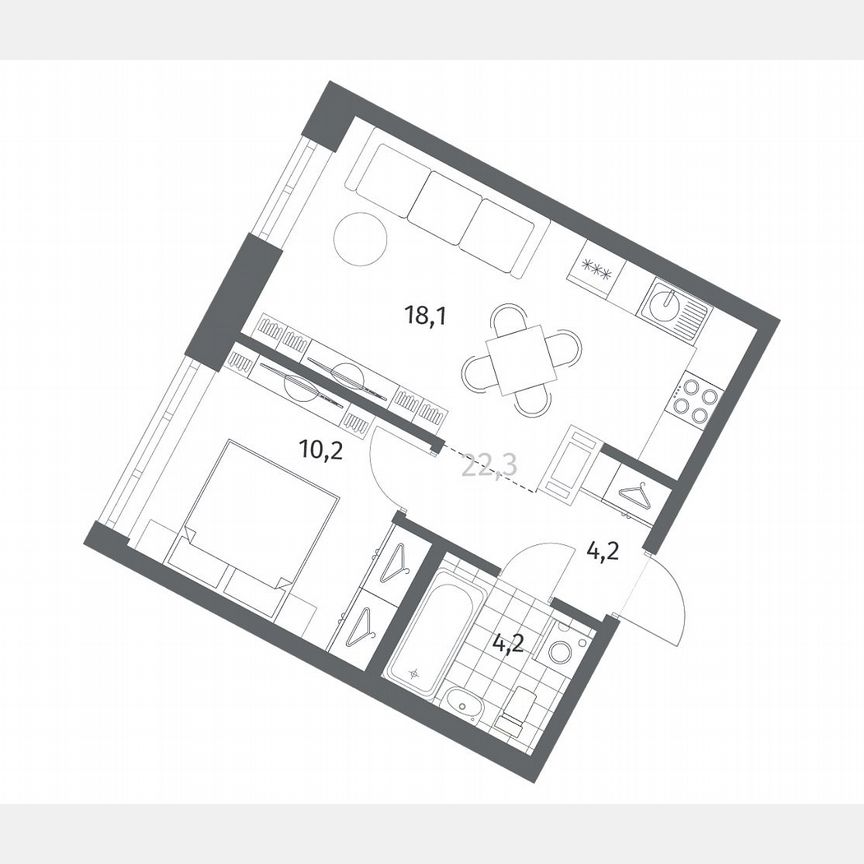 1-к. квартира, 36,7 м², 3/12 эт.