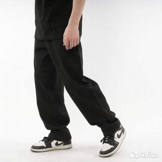 Джинсы черные широкие мужские