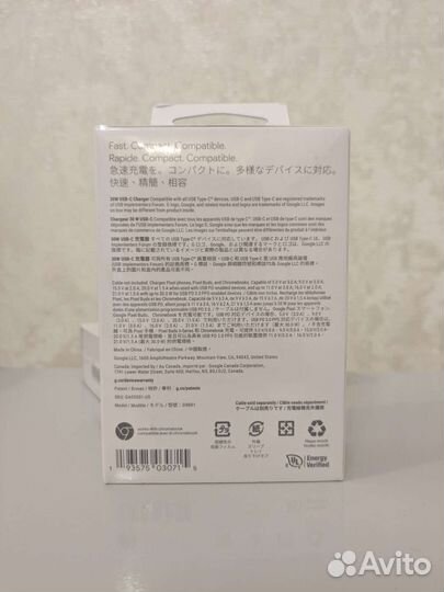 Блок питания Google pixel 30W Зарядник