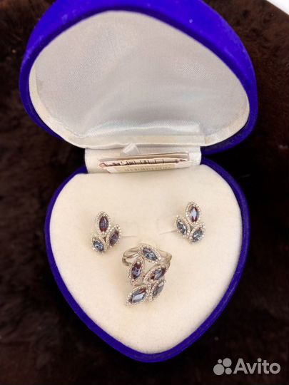 Серьги комплект золото бриллианты