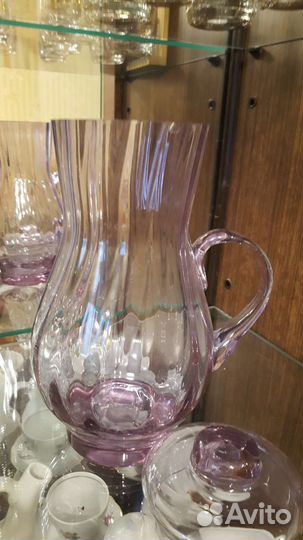 Кувшин цветное стекло СССР