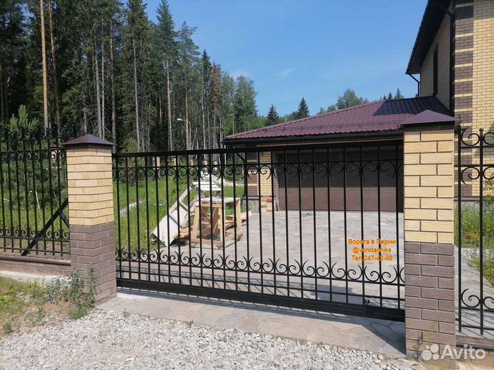Откатные ворота собственное производство