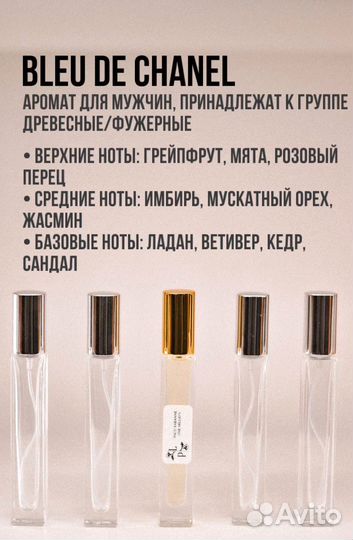 Масляный парфюм Bleu De Chanel на разлив