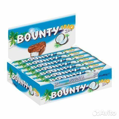 Шоколадный батончик Bounty Trio 82,5г Mars