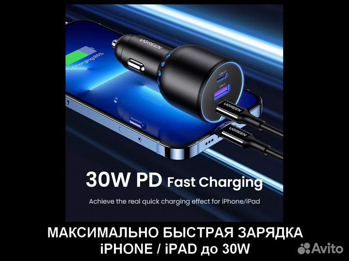 Ugreen 130W PD3.0 / 3 разъема