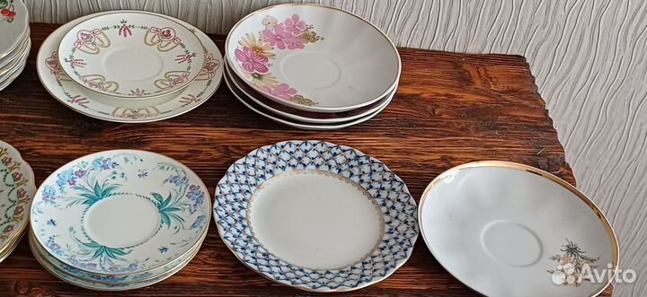 Чайные и кофейные блюдца Дулево, лфз и др