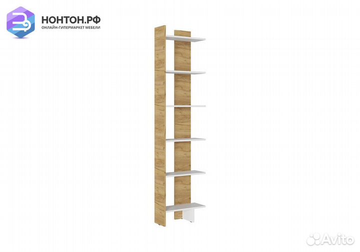 Стеллаж №6 белый / дуб крафт золотой