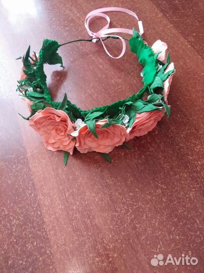 Венок ободок ручной работы цветы