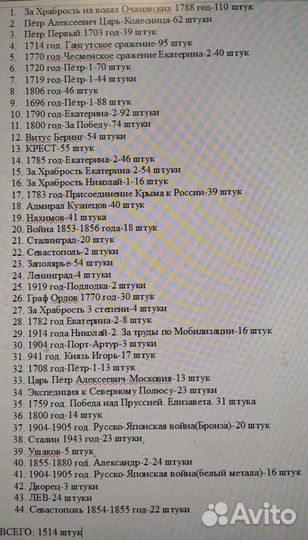 Царские Медали 18-19 века. флот. Реплики