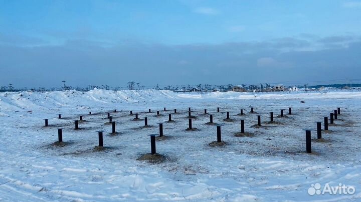 Винтовые сваи с монтажом