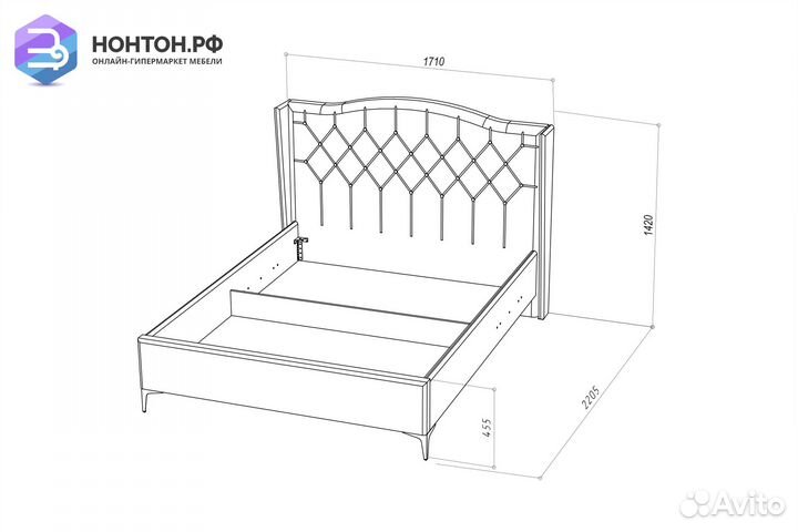 Кровать Флоренция велюр зеленый