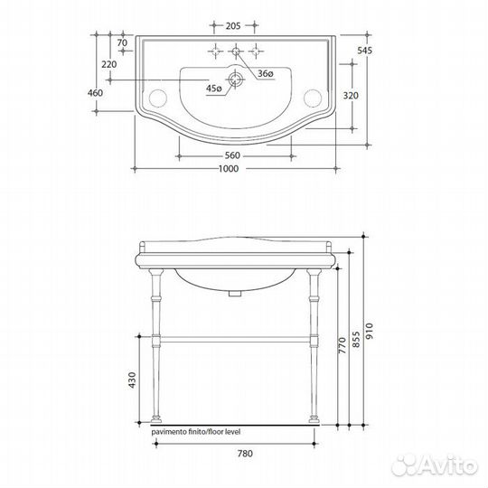 Kerasan Retro Консоль под раковину 730091