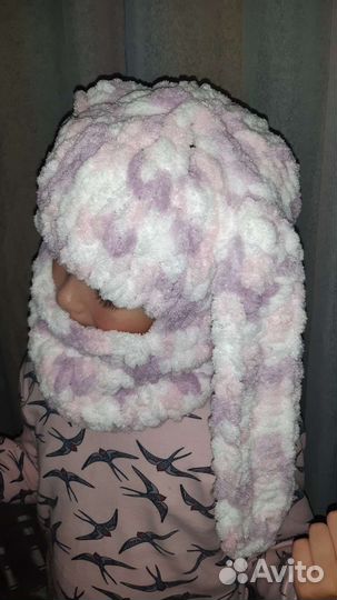 Балаклава вязаная с ушками