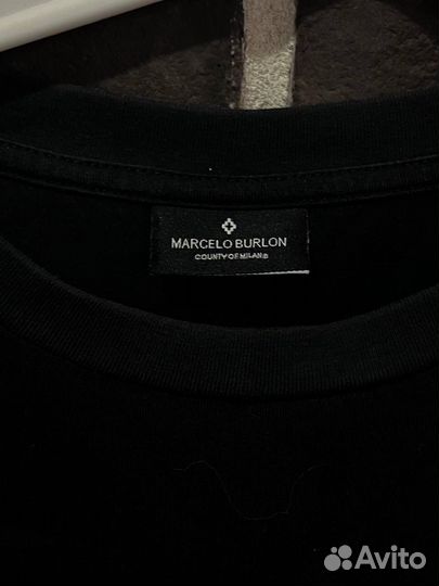 Футболка marcelo burlon black logo Оригинал
