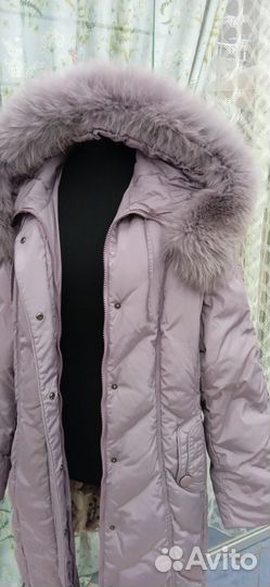 Пуховик женский с капюшоном новый длинный 58-60