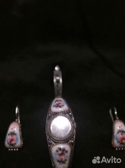 Комплект серьги и часы