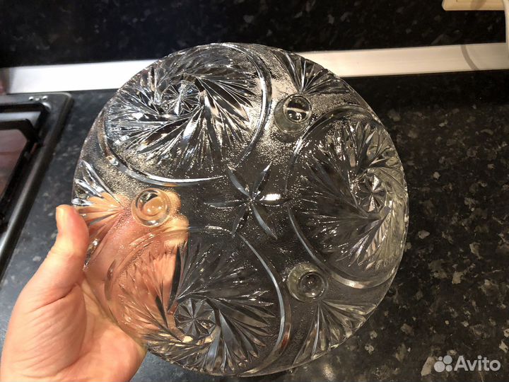 Блюдо на ножках, стекло