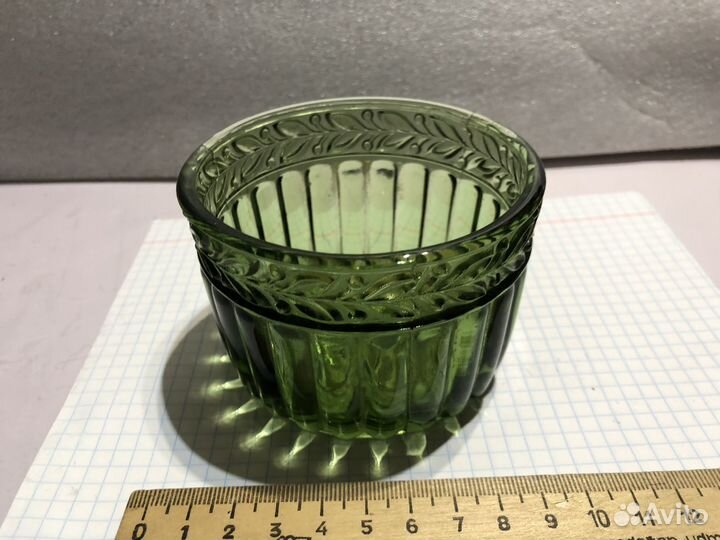 Сахарница зелёное стекло Финляндия