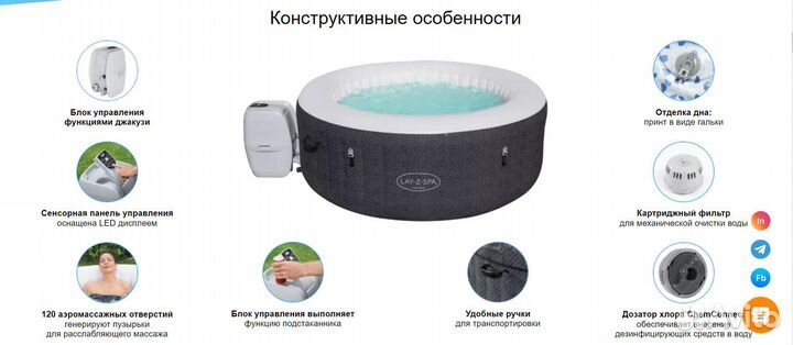 Аэромассажный бассейн Bestway Lay-Z-SPA 60035