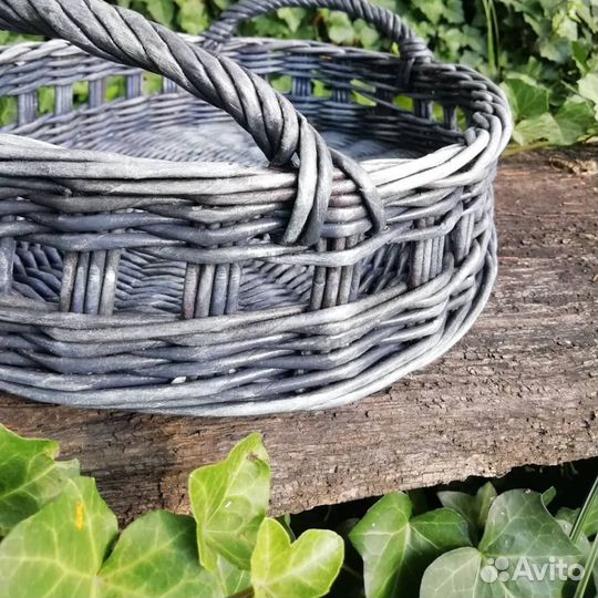 Поднос плетеный с ручками на заказ