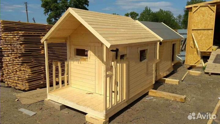 Детский игровой домик из дерева уличный