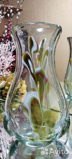 Вазы цветное стекло. Винтаж Чехия ссср.Резерва нет