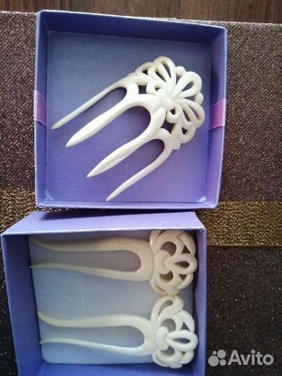 Костяной гребень, заколки. Набор. Винтаж