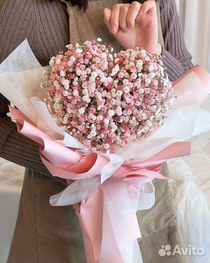 Букет сердце гипсофилы