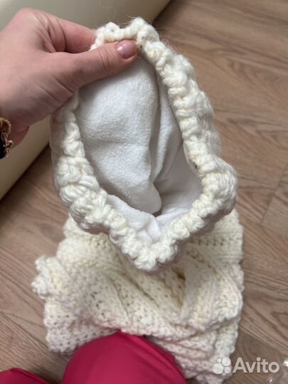 Комплект шапка и шарф снуд теплые