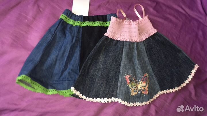 Юбки джинсовые новые 3-5 лет