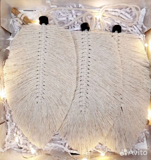 Панно Перышки макраме в подарочной упаковке