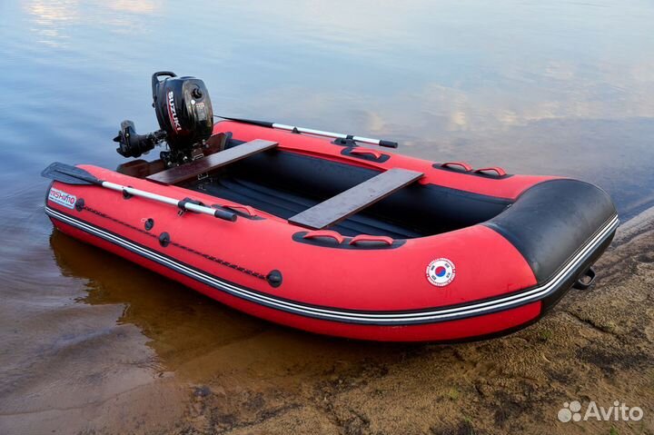 Лодка mishimo lite 390 Красно-черный цвет