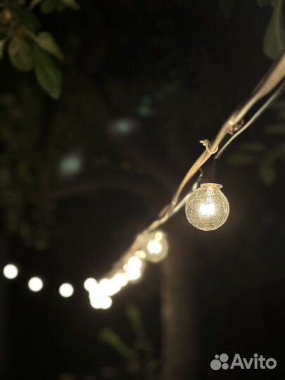 Уличная гирлянда (лампочки) 15м, 50 лампочек