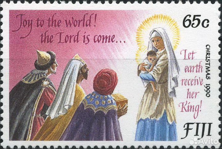 Серия марок Рождество. Фиджи 1990 г