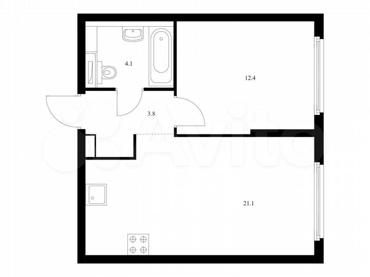 1-к. квартира, 41,4 м², 22/32 эт.