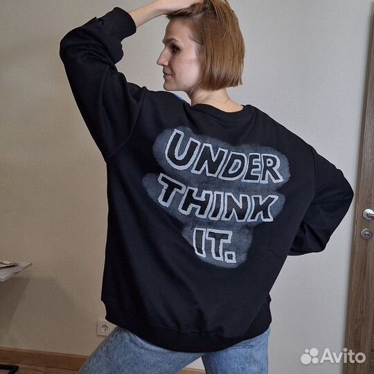 Свитшот женский удлиненный 42 44 46 48 one size