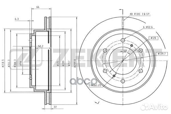 Диск торм. задн. Mitsubishi Pajero III IV 00