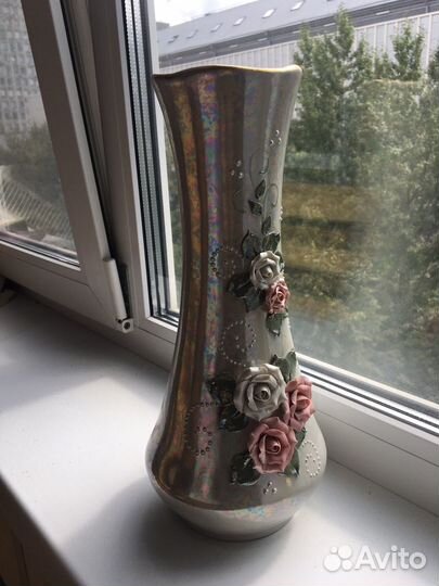Ваза цветное стекло винтаж