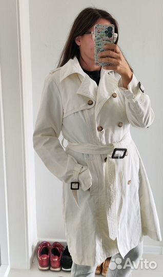 Тренч Gant оригинал белый стильный плащ 46-48