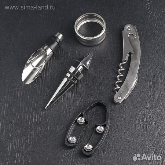 Набор для вина Доляна «Бутылка», 5 предметов: проб