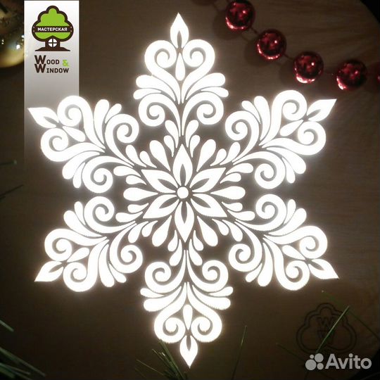 Светильник ночник снежинка