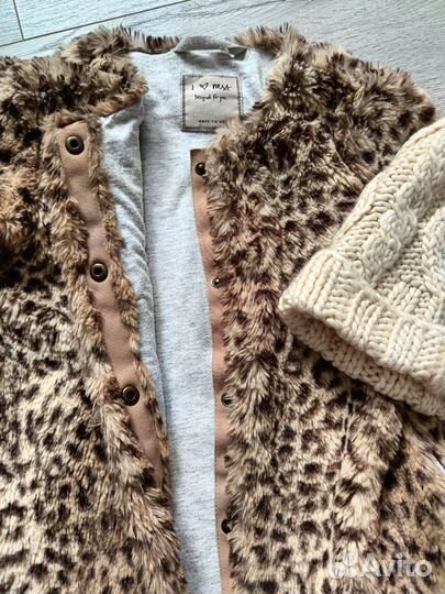 Шубка Next и шапка H&M