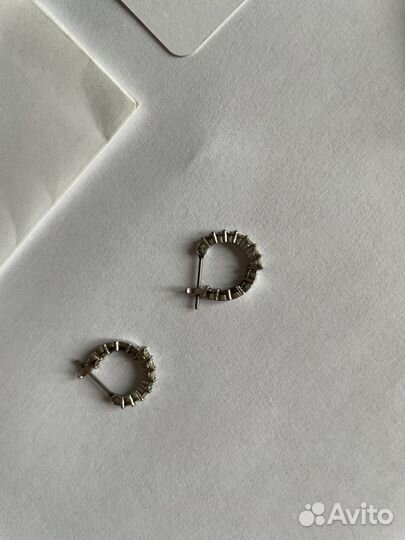 Серьги серебро с кристаллами Swarovski