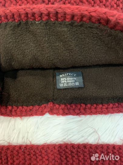 Комплект женский Снуд шарф и шапка вязанные