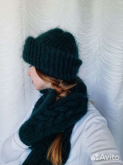 Комплект шапка и шарф варежки