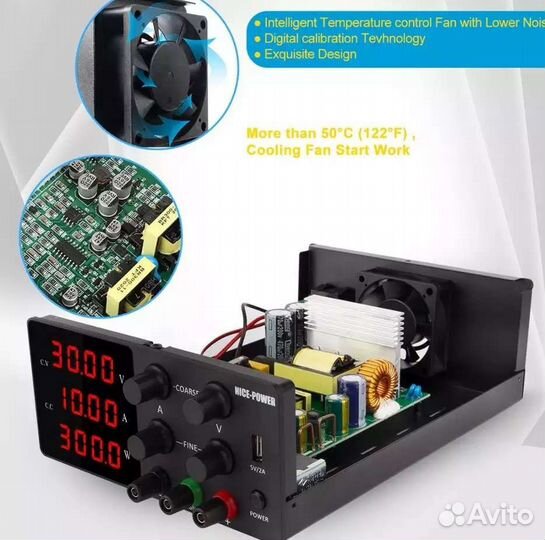Лабораторный блок питания 30В/10А + USB 2A