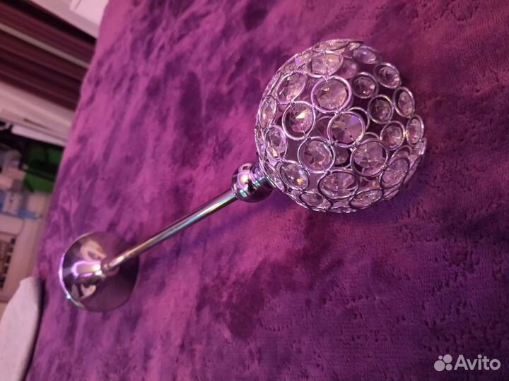 Подсвечник хрусталь с металом