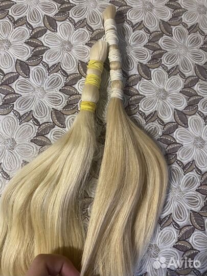 Волосы для наращивания 50 см блонд