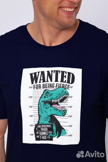 Футболка Wanted - темно-синий. Оптом