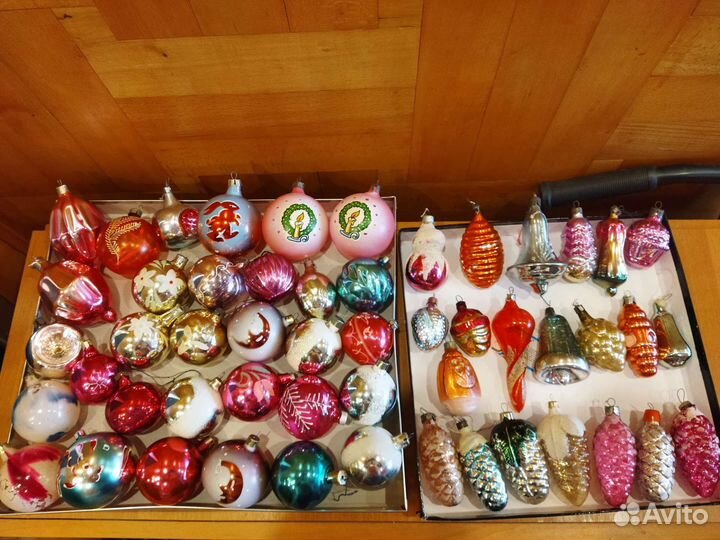 Ёлочные игрушки СССР. Стекло. Разные